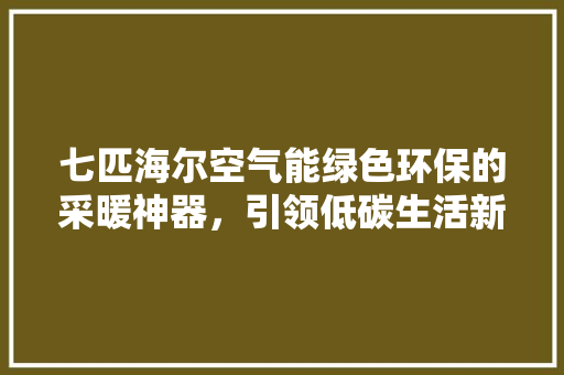 七匹海尔空气能绿色环保的采暖神器，引领低碳生活新风尚 热水器