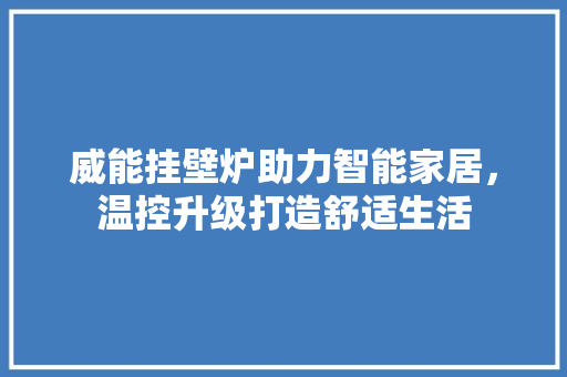 威能挂壁炉助力智能家居，温控升级打造舒适生活 家电维护