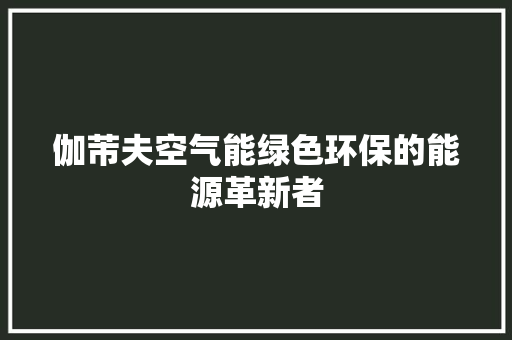 伽芾夫空气能绿色环保的能源革新者 装修设计