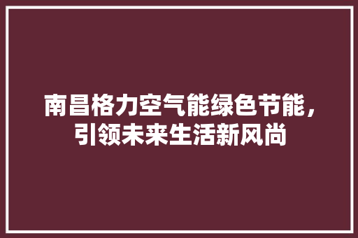 南昌格力空气能绿色节能，引领未来生活新风尚 水电维修