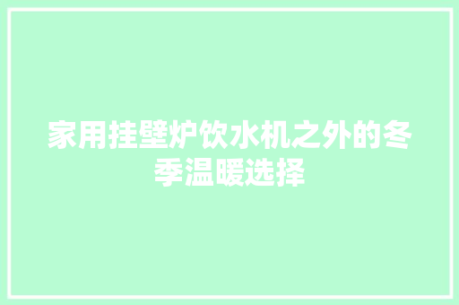 家用挂壁炉饮水机之外的冬季温暖选择 旧房改造