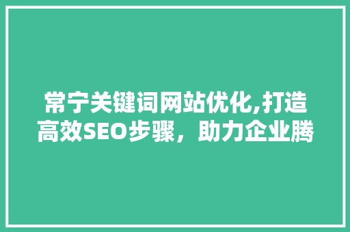 常宁关键词网站优化,打造高效SEO步骤，助力企业腾飞 龙头管件