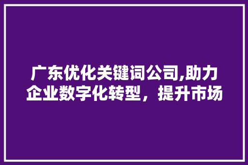广东优化关键词公司,助力企业数字化转型，提升市场竞争力 洁具维修