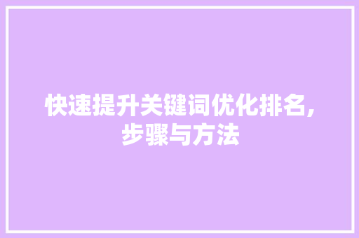 快速提升关键词优化排名,步骤与方法 龙头管件