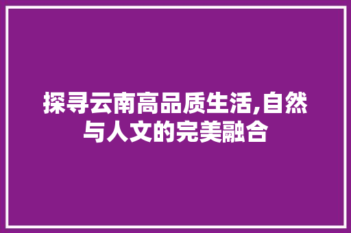 探寻云南高品质生活,自然与人文的完美融合 洗衣机