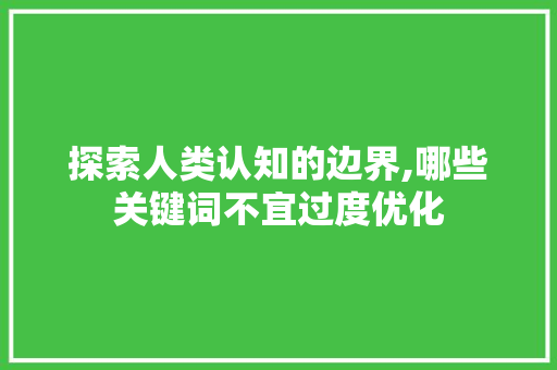 探索人类认知的边界,哪些关键词不宜过度优化 装修设计