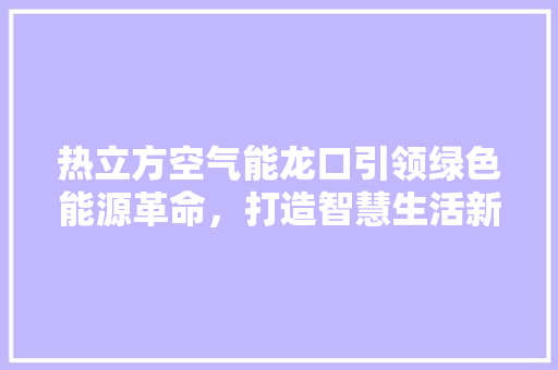 热立方空气能龙口引领绿色能源革命，打造智慧生活新标杆 冰箱
