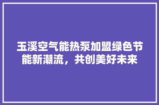 玉溪空气能热泵加盟绿色节能新潮流，共创美好未来 空调