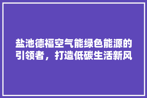 盐池德福空气能绿色能源的引领者，打造低碳生活新风尚 洁具维修