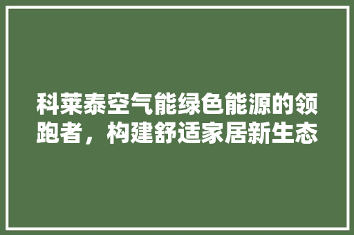 科莱泰空气能绿色能源的领跑者，构建舒适家居新生态 家具修理