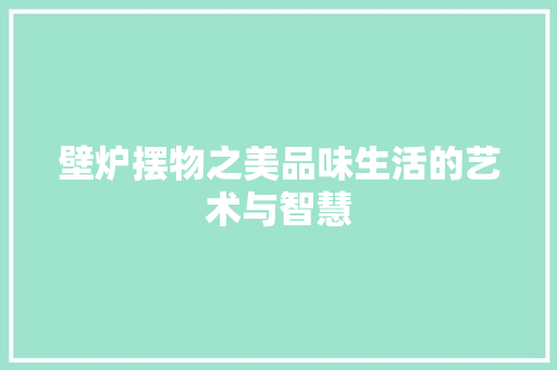 壁炉摆物之美品味生活的艺术与智慧 旧房改造