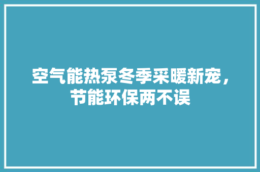 空气能热泵冬季采暖新宠，节能环保两不误 热水器