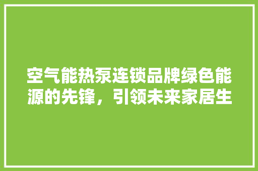 空气能热泵连锁品牌绿色能源的先锋，引领未来家居生活新风尚 冰箱