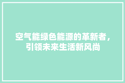 空气能绿色能源的革新者，引领未来生活新风尚 洗衣机