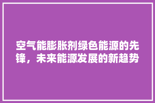 空气能膨胀剂绿色能源的先锋，未来能源发展的新趋势 装修设计