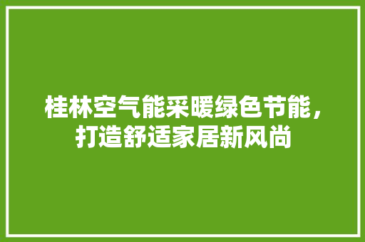 桂林空气能采暖绿色节能，打造舒适家居新风尚 水电维修