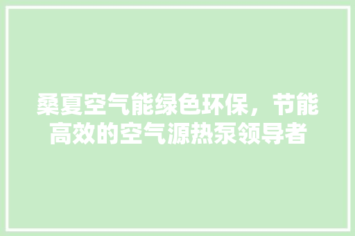 桑夏空气能绿色环保，节能高效的空气源热泵领导者 热水器