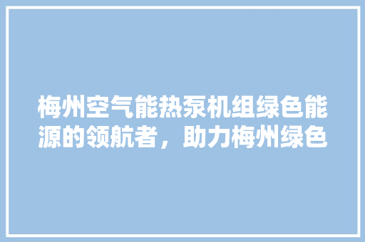 梅州空气能热泵机组绿色能源的领航者，助力梅州绿色发展 空调