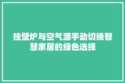 挂壁炉与空气源手动切换智慧家居的绿色选择 家居维修