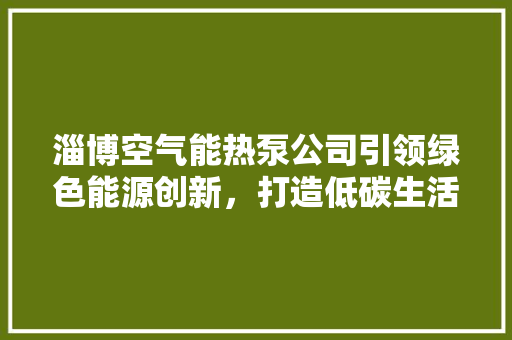 淄博空气能热泵公司引领绿色能源创新，打造低碳生活新风尚 冰箱