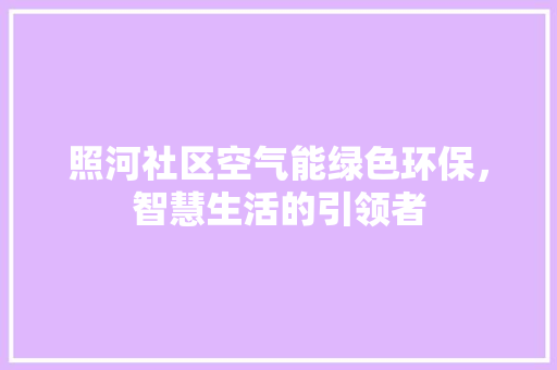 照河社区空气能绿色环保，智慧生活的引领者 冰箱
