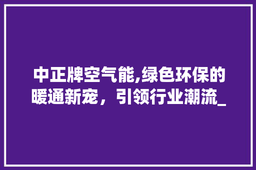 中正牌空气能,绿色环保的暖通新宠，引领行业潮流_中正牌空气能 中正牌空气能,绿色环保的暖通新宠，引领行业潮流_中正牌空气能 热水器