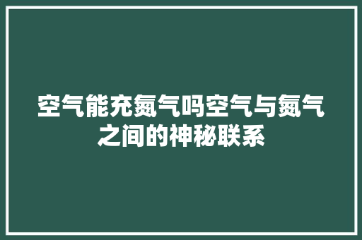 空气能充氮气吗空气与氮气之间的神秘联系 家具修理