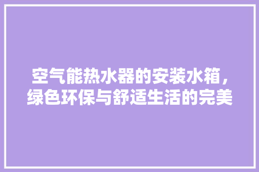 空气能热水器的安装水箱，绿色环保与舒适生活的完美结合 灯具安装