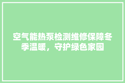 空气能热泵检测维修保障冬季温暖，守护绿色家园 空调