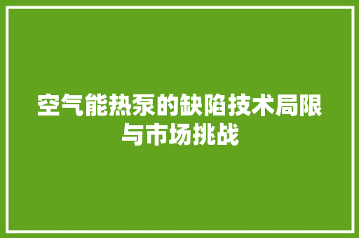空气能热泵的缺陷技术局限与市场挑战 贴膜