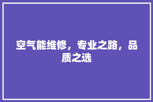空气能维修，专业之路，品质之选 装修设计