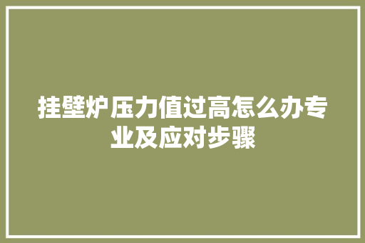 挂壁炉压力值过高怎么办专业及应对步骤 冰箱