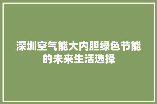 深圳空气能大内胆绿色节能的未来生活选择 清洁保养