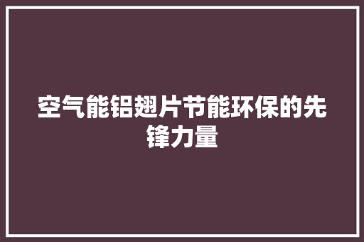 空气能铝翅片节能环保的先锋力量 冰箱