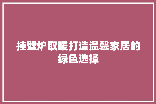 挂壁炉取暖打造温馨家居的绿色选择 家具修理