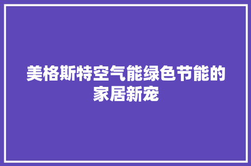 美格斯特空气能绿色节能的家居新宠 空调