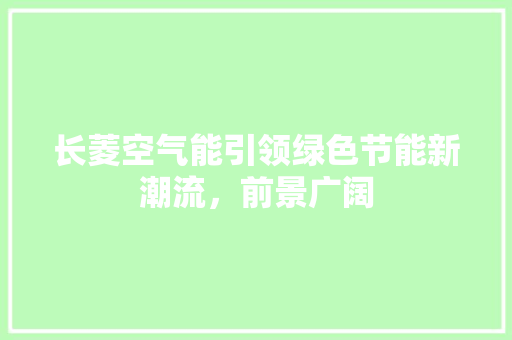 长菱空气能引领绿色节能新潮流，前景广阔 龙头管件