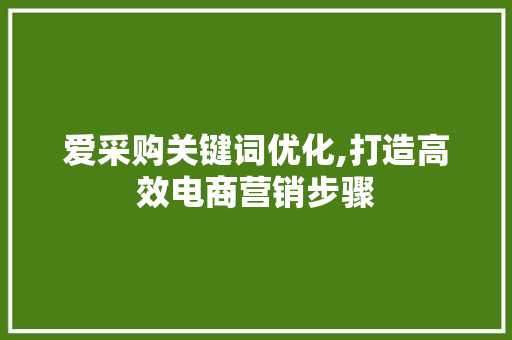 爱采购关键词优化,打造高效电商营销步骤 家具修理