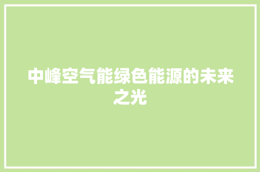 中峰空气能绿色能源的未来之光 贴膜