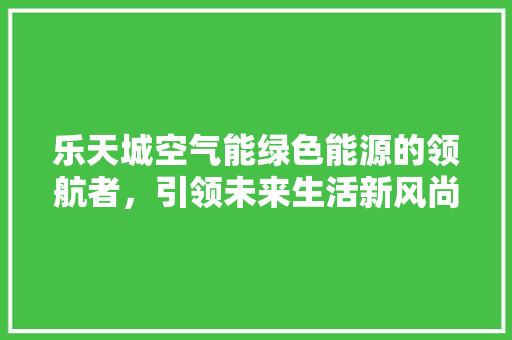 乐天城空气能绿色能源的领航者，引领未来生活新风尚 冰箱
