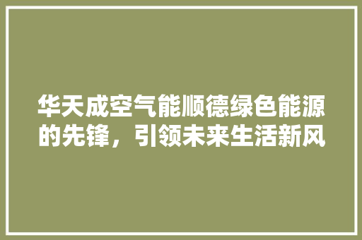 华天成空气能顺德绿色能源的先锋，引领未来生活新风尚 空调