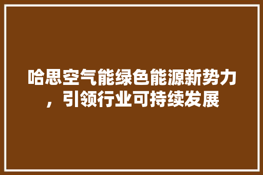 哈思空气能绿色能源新势力，引领行业可持续发展 热水器
