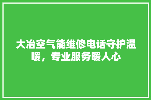 大冶空气能维修电话守护温暖，专业服务暖人心 龙头管件