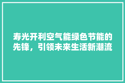 寿光开利空气能绿色节能的先锋，引领未来生活新潮流 家居维修