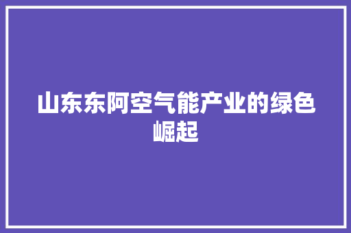 山东东阿空气能产业的绿色崛起 洗衣机