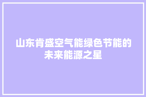 山东肯盛空气能绿色节能的未来能源之星 空调