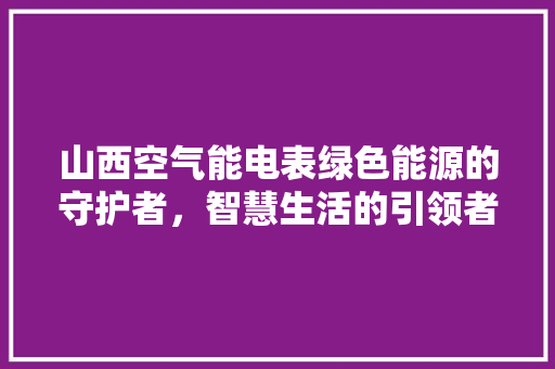 山西空气能电表绿色能源的守护者，智慧生活的引领者 局部翻新
