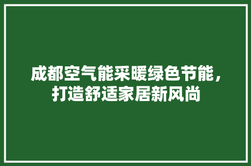 成都空气能采暖绿色节能，打造舒适家居新风尚 热水器