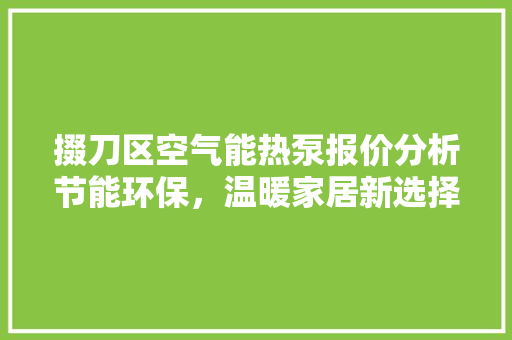 掇刀区空气能热泵报价分析节能环保，温暖家居新选择 贴膜