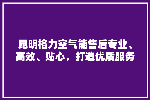 昆明格力空气能售后专业、高效、贴心，打造优质服务体验 翻新改色